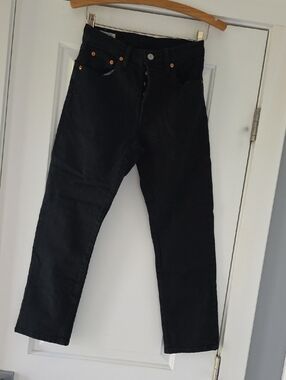 Levi's Black Capris Slim Straight  Button Fly Jeans